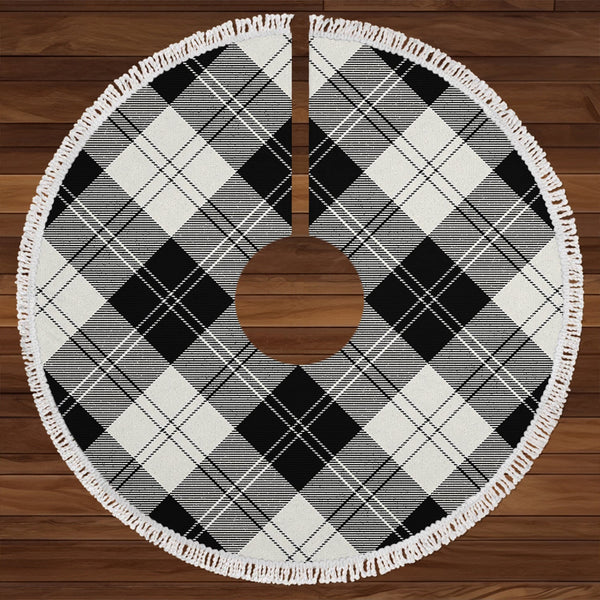 Erskine Black & White Clan Badge Tartan Christmas Tree Skirt