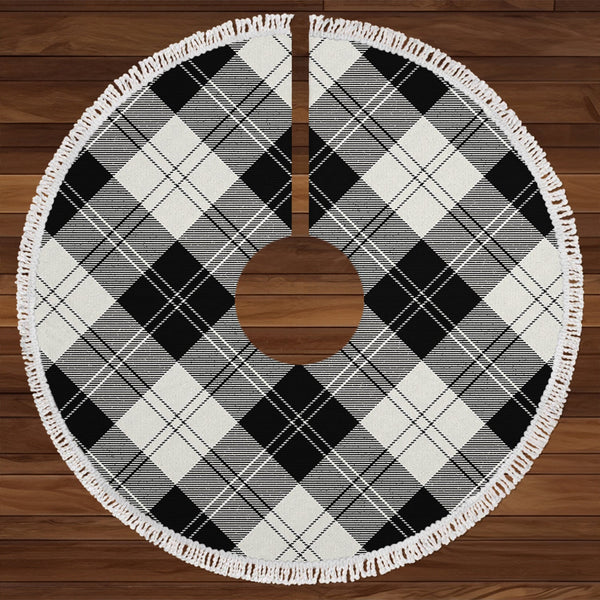 Erskine Black - White Tartan Christmas Tree Skirt