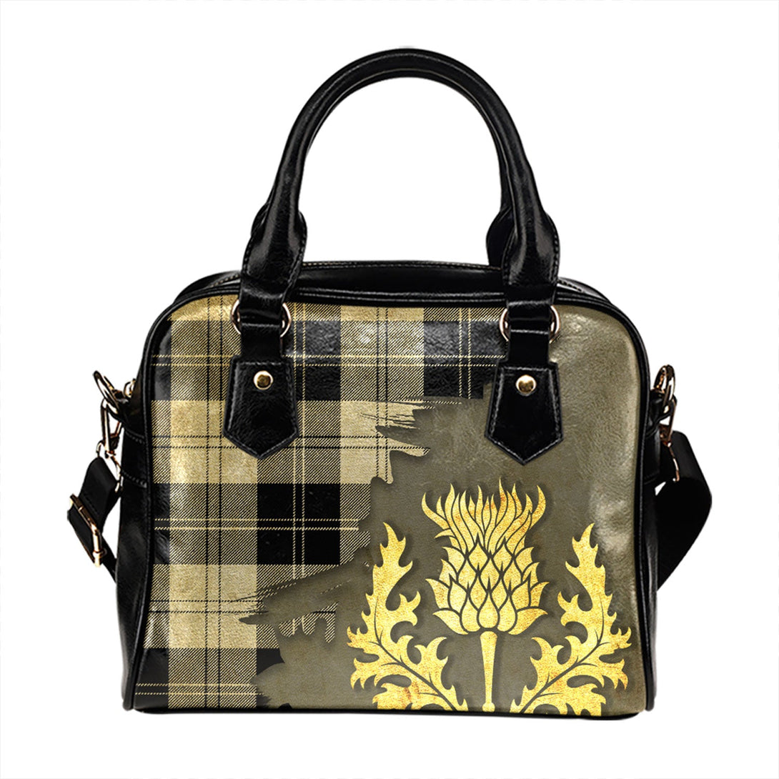 Erskine Black - White Tartan Shoulder Handbag Thistle Oldest Style