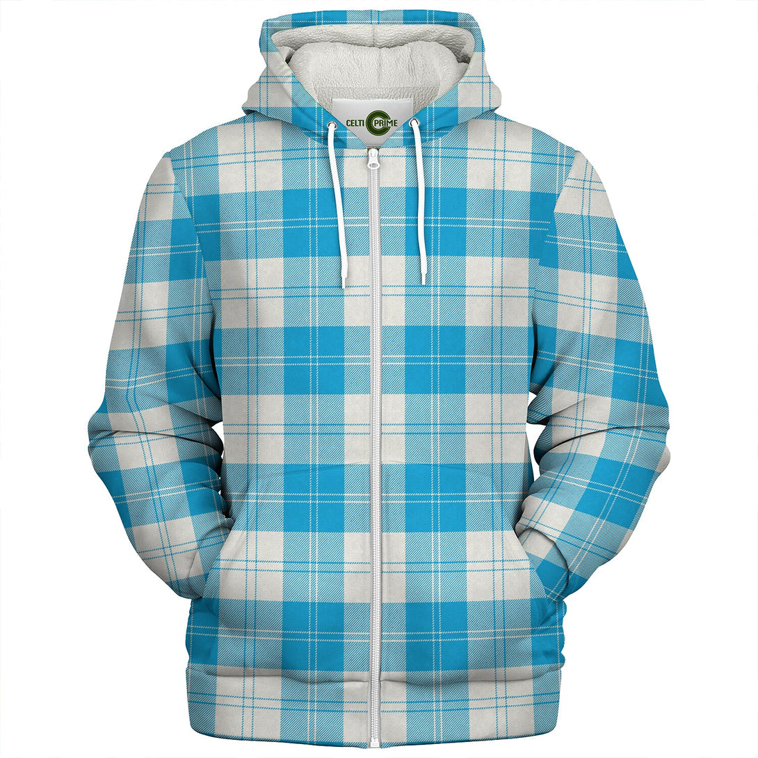 Erskine Blue Clan Badge Tartan Sherpa Hoodie