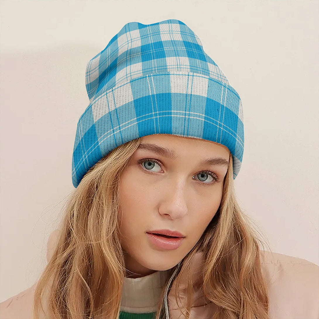 Erskine Blue Clan Badge Tartan Knitted Beanie