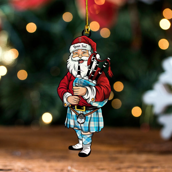 Erskine Blue Clan Badge Tartan Wood Acrylic Ornament Santa Personalized