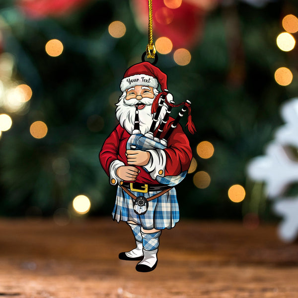 Erskine Dress Dance Blue Ancient Tartan Wood Acrylic Ornament Santa Personalized