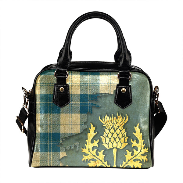 Erskine Dress Dance Blue Ancient Tartan Shoulder Handbag Thistle Oldest Style