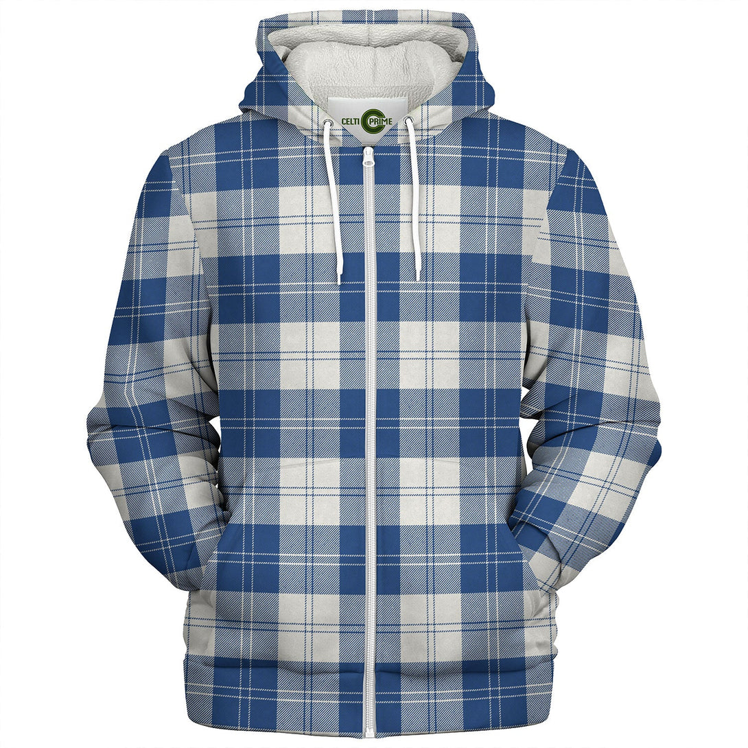 Erskine Dress Dance Blue Modern Tartan Sherpa Hoodie