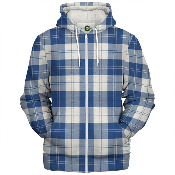 Erskine Dress Dance Blue Modern Tartan Sherpa Hoodie