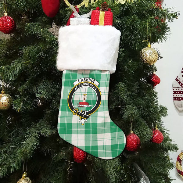 Erskine Green Clan Badge Tartan Christmas Stocking