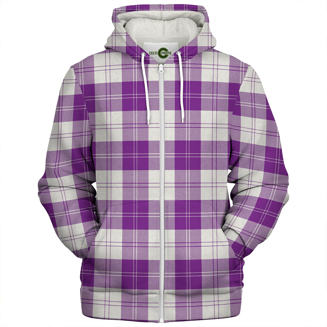 Erskine Purple Clan Badge Tartan Sherpa Hoodie