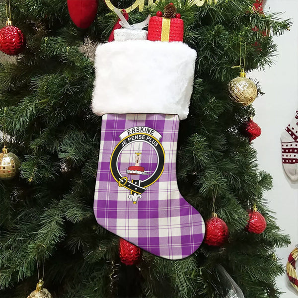 Erskine Purple Clan Badge Tartan Christmas Stocking