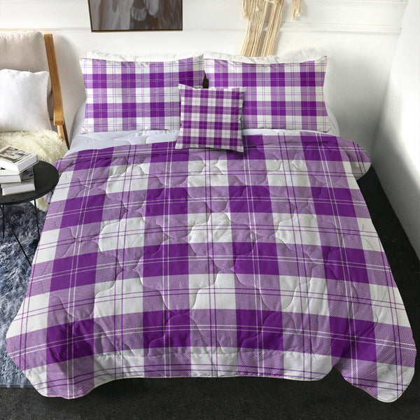 Erskine Purple Clan Badge Tartan Comforter