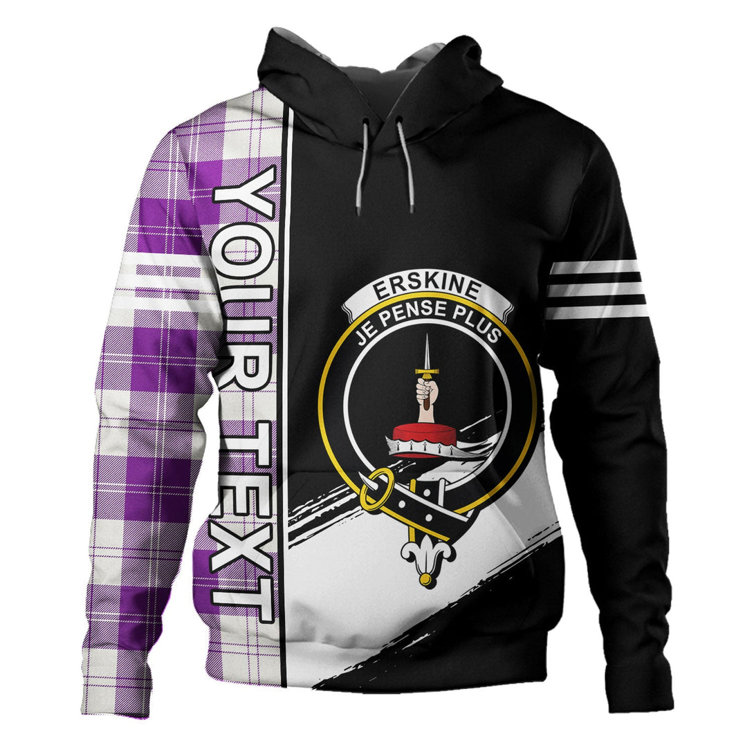 Erskine Purple Clan Badge Tartan Hoodie Quarter Style Personalized