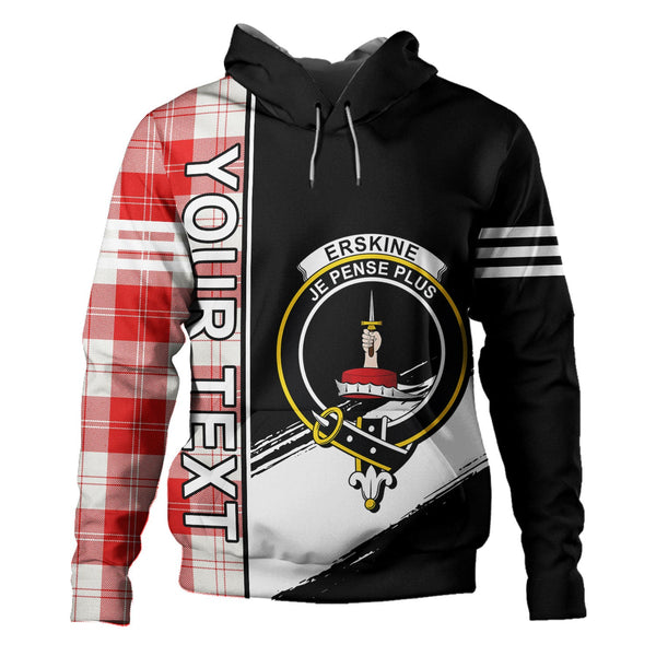 Erskine Red Clan Badge Tartan Hoodie Quarter Style Personalized