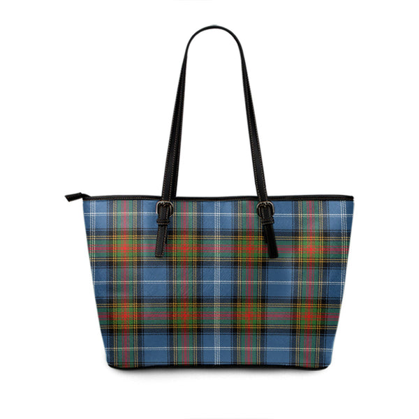 Estes Tartan Leather Tote Bag