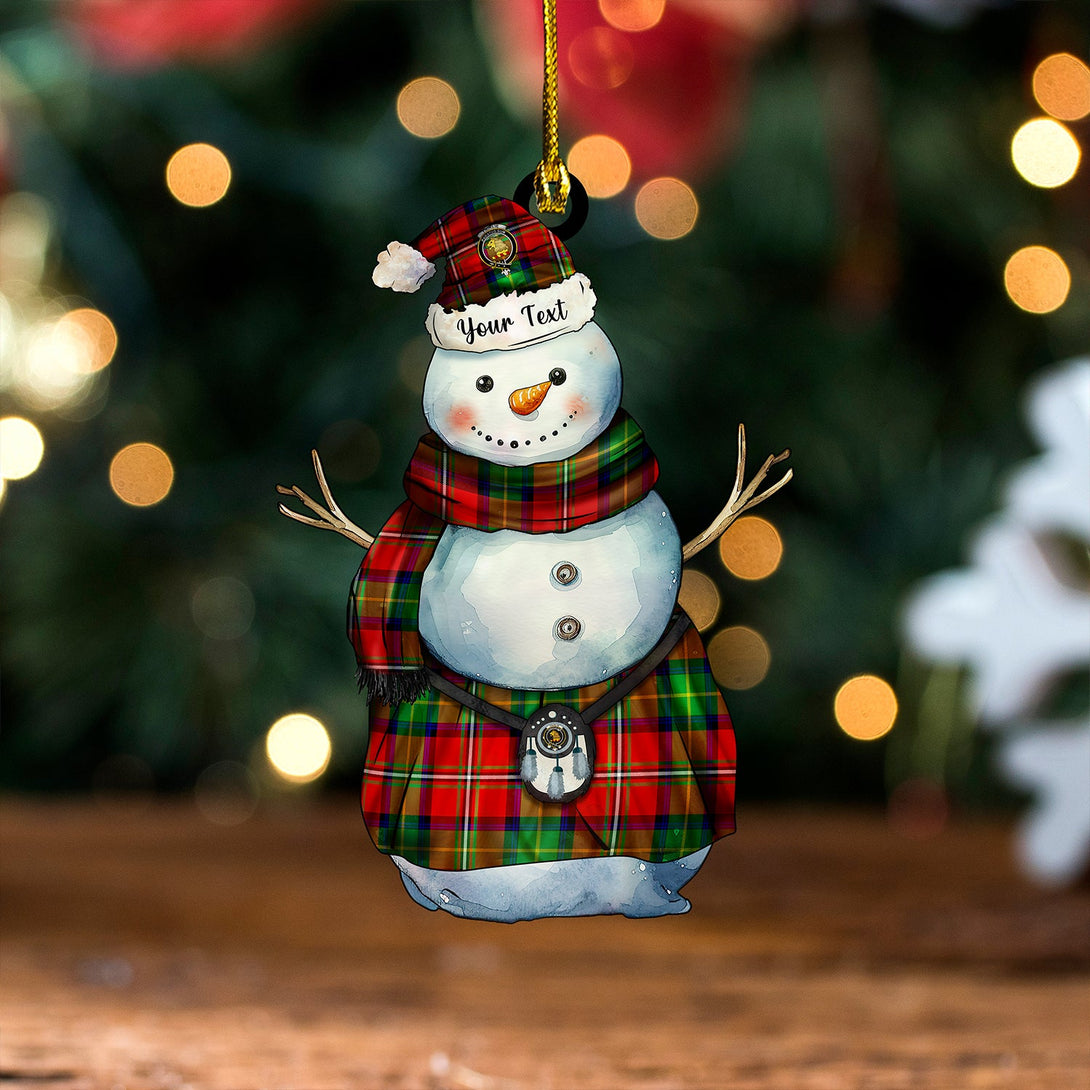 Fairlie Modern Clan Badge Tartan Wood Acrylic Ornament Snowman Warrior Personalized