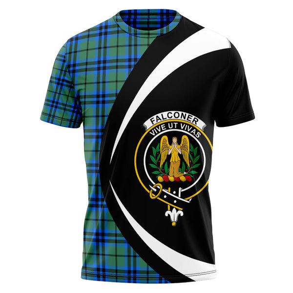 Falconer Clan Badge Tartan T-Shirt Circle Style Personalized