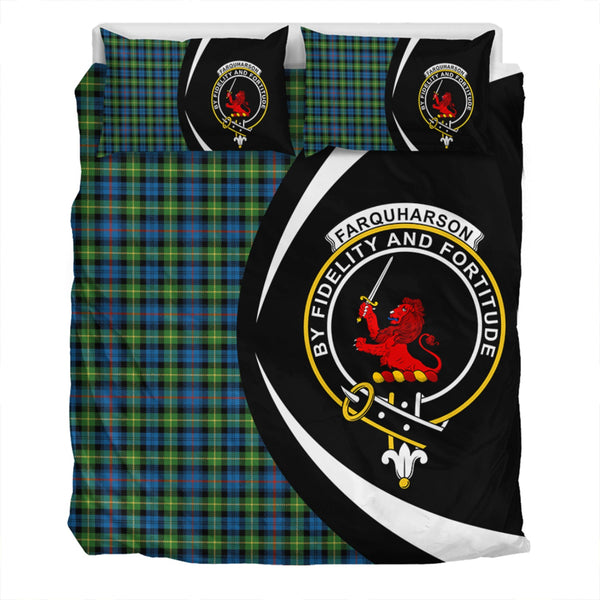 Farquharson Ancient Clan Badge Tartan Bedding Set Circle Style