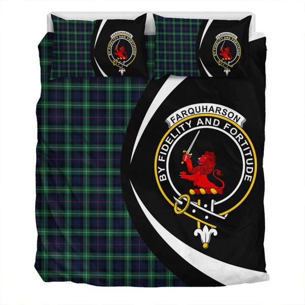 Farquharson Modern Clan Badge Tartan Bedding Set Circle Style