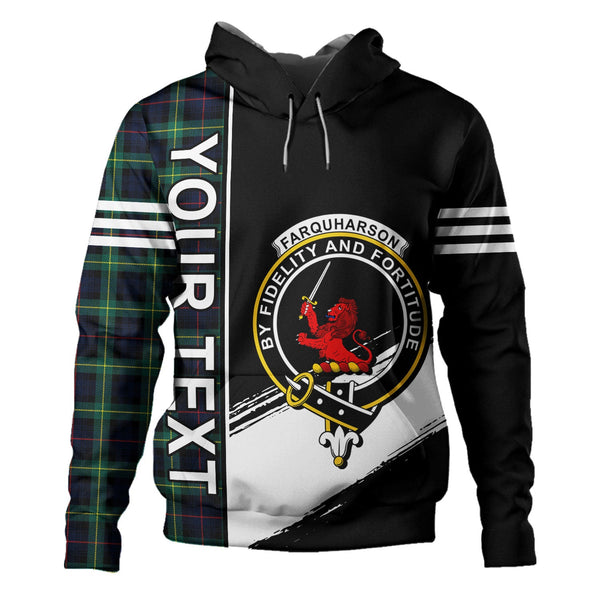 Farquharson Modern Clan Badge Tartan Hoodie Quarter Style Personalized