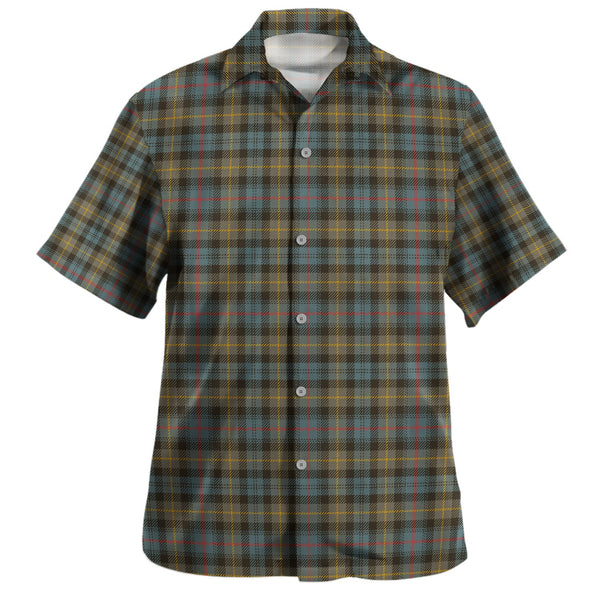 Farquharson Weathered Clan Badge Tartan Hawaiian Shirt