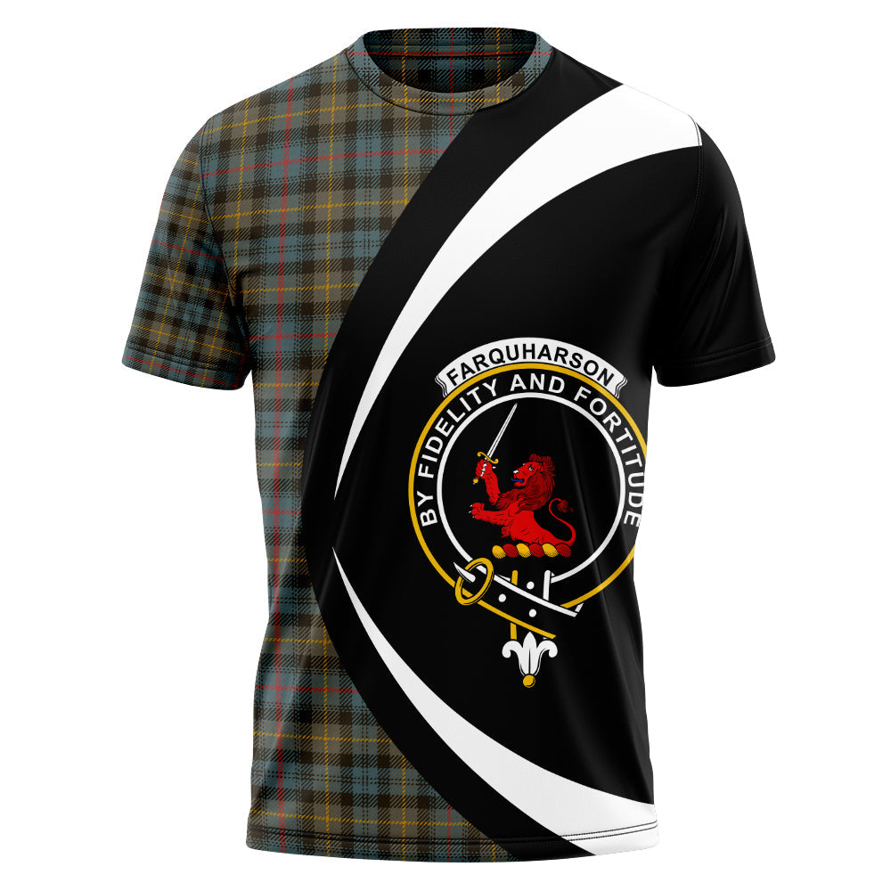 Farquharson Weathered Clan Badge Tartan T-Shirt Circle Style Personalized