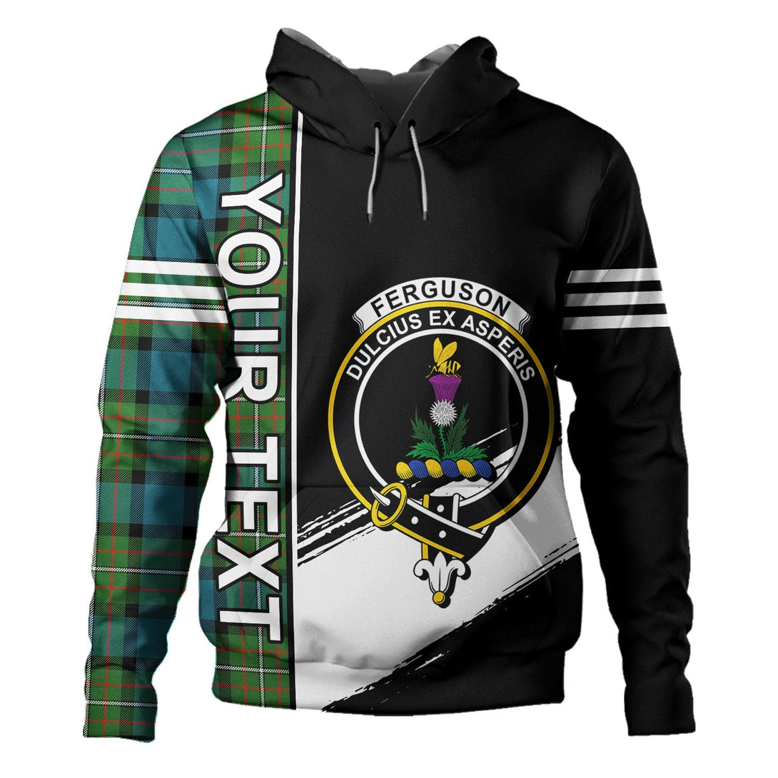 Ferguson Ancient Clan Badge Tartan Hoodie Quarter Style Personalized