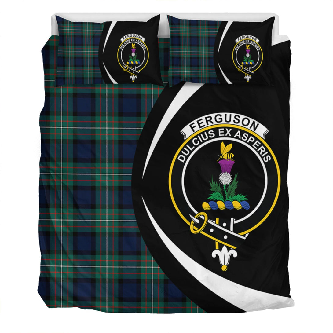 Ferguson Modern Clan Badge Tartan Bedding Set Circle Style