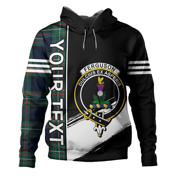 Ferguson Modern Clan Badge Tartan Hoodie Quarter Style Personalized