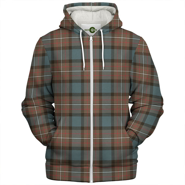 Ferguson Weathered Clan Badge Tartan Sherpa Hoodie