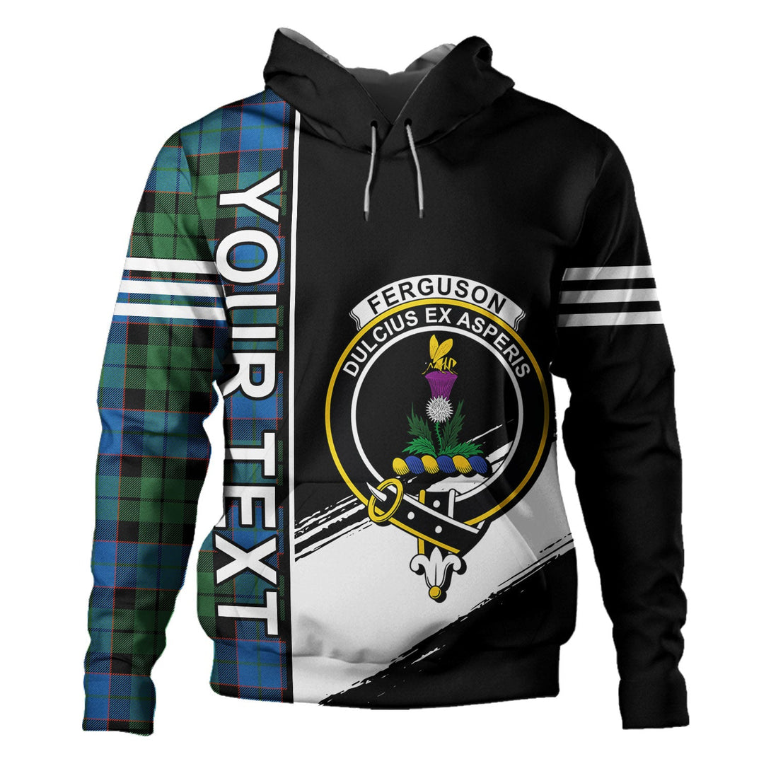 Ferguson of Balquhidder Ancient Clan Badge Tartan Hoodie Quarter Style Personalized