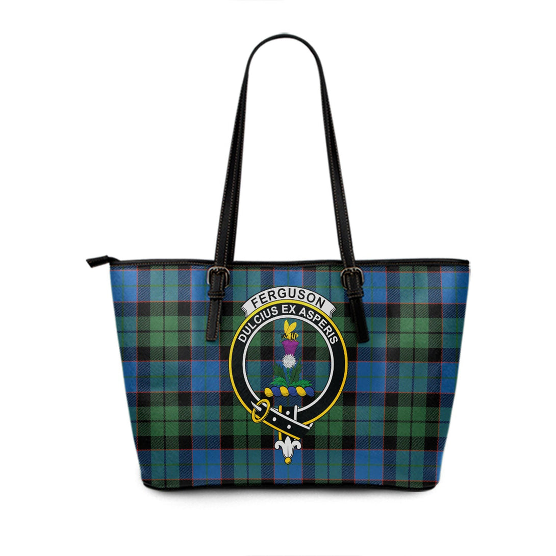 Ferguson of Balquhidder Ancient Clan Badge Tartan Leather Tote Bag