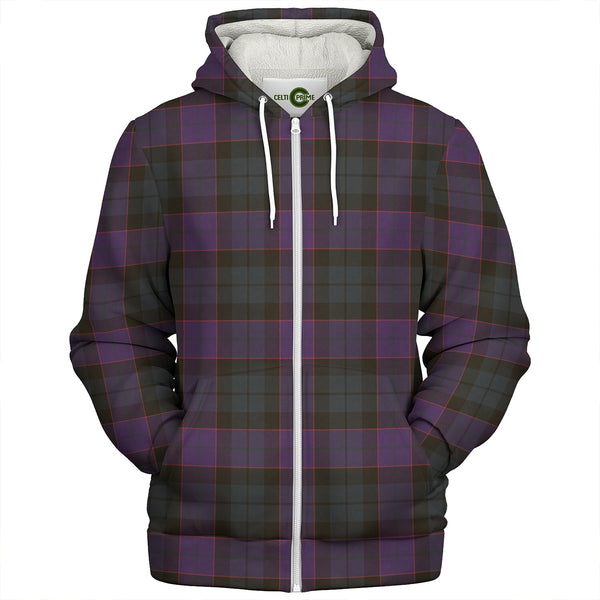 Ferguson of Balquhidder Weathered Clan Badge Tartan Sherpa Hoodie