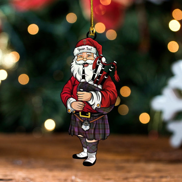 Ferguson of Balquhidder Weathered Clan Badge Tartan Wood Acrylic Ornament Santa Personalized