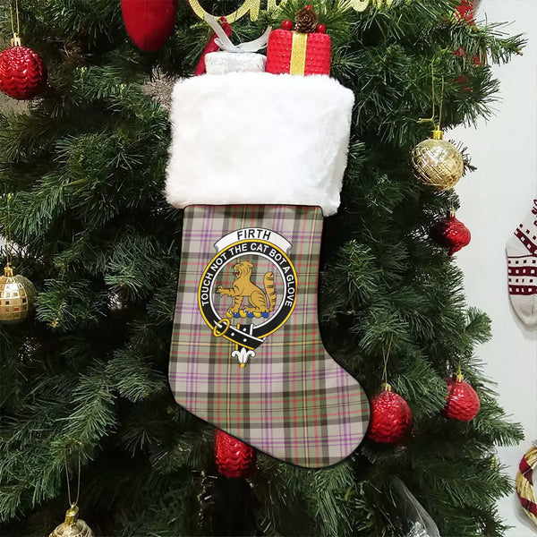 Firth of Tay (Gillies Dress) Weathered Clan Badge Tartan Christmas Stocking