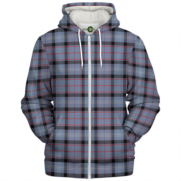 Fitzgerald Blue Modern Tartan Sherpa Hoodie