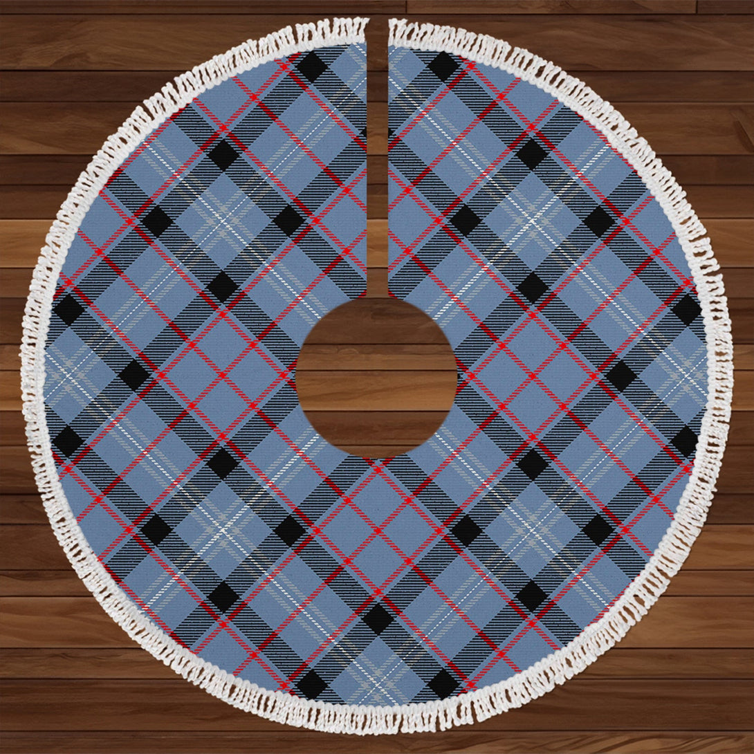 Fitzgerald Blue Modern Tartan Christmas Tree Skirt