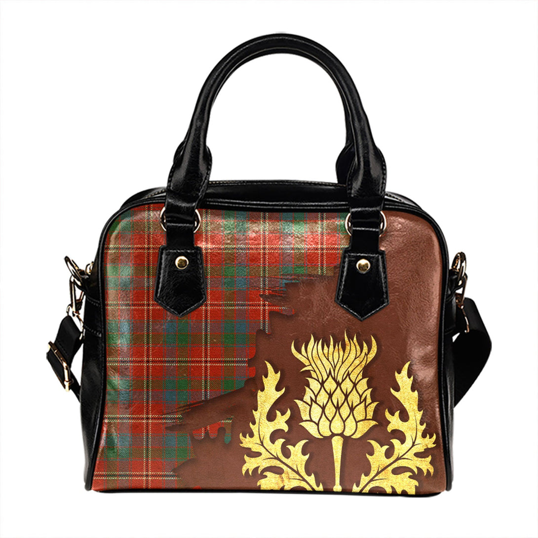 Fitzgerald Red Ancient Tartan Shoulder Handbag Thistle Oldest Style