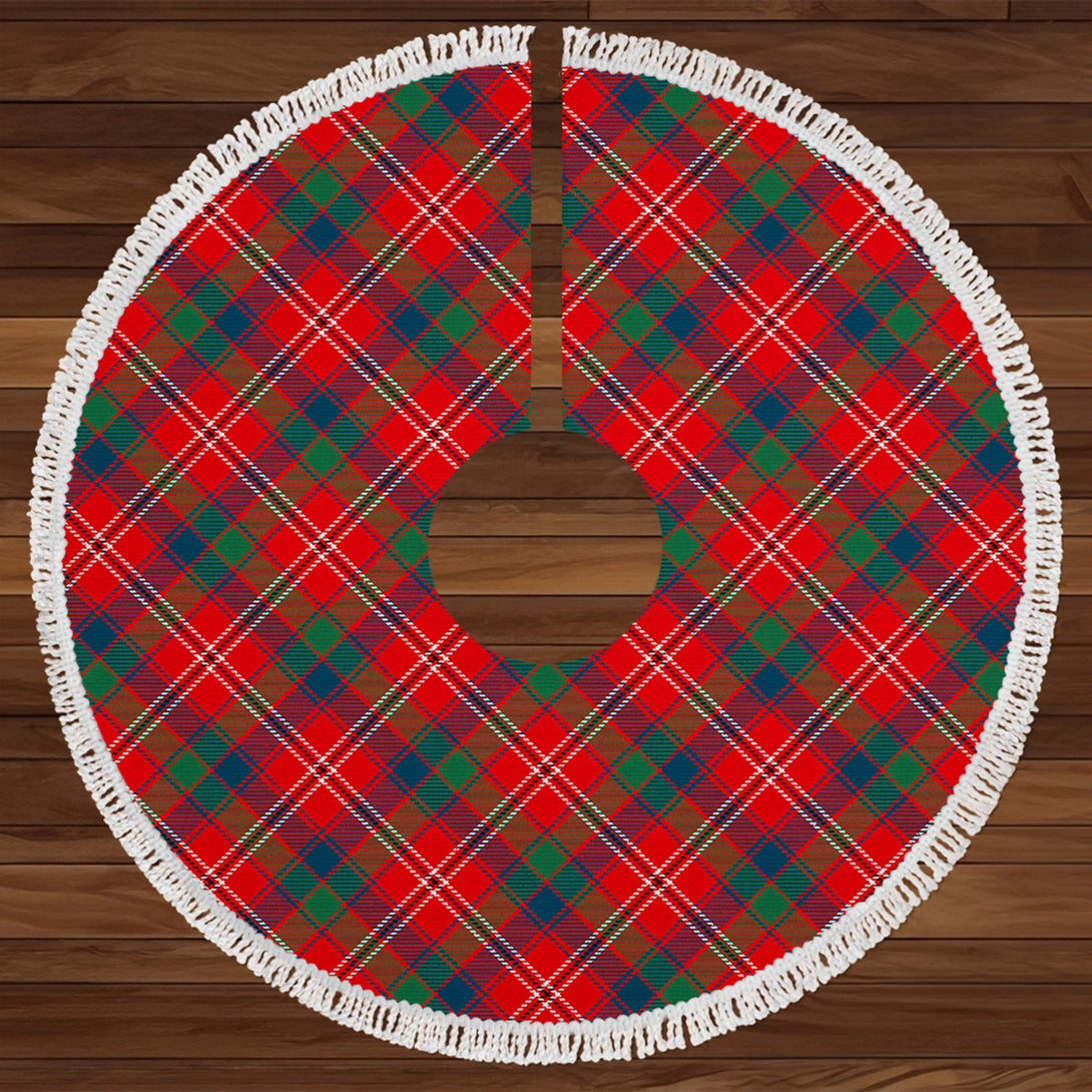 Fitzgerald Red Modern Tartan Christmas Tree Skirt