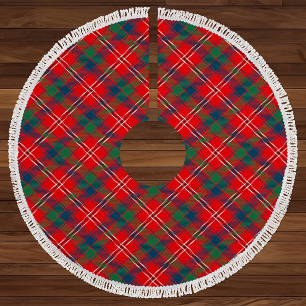 Fitzgerald Red Modern Tartan Christmas Tree Skirt