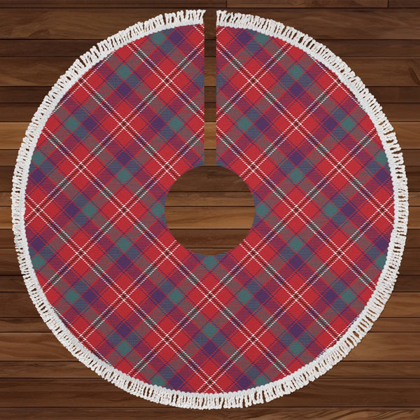 Fitzgerald Red Weathered Tartan Christmas Tree Skirt