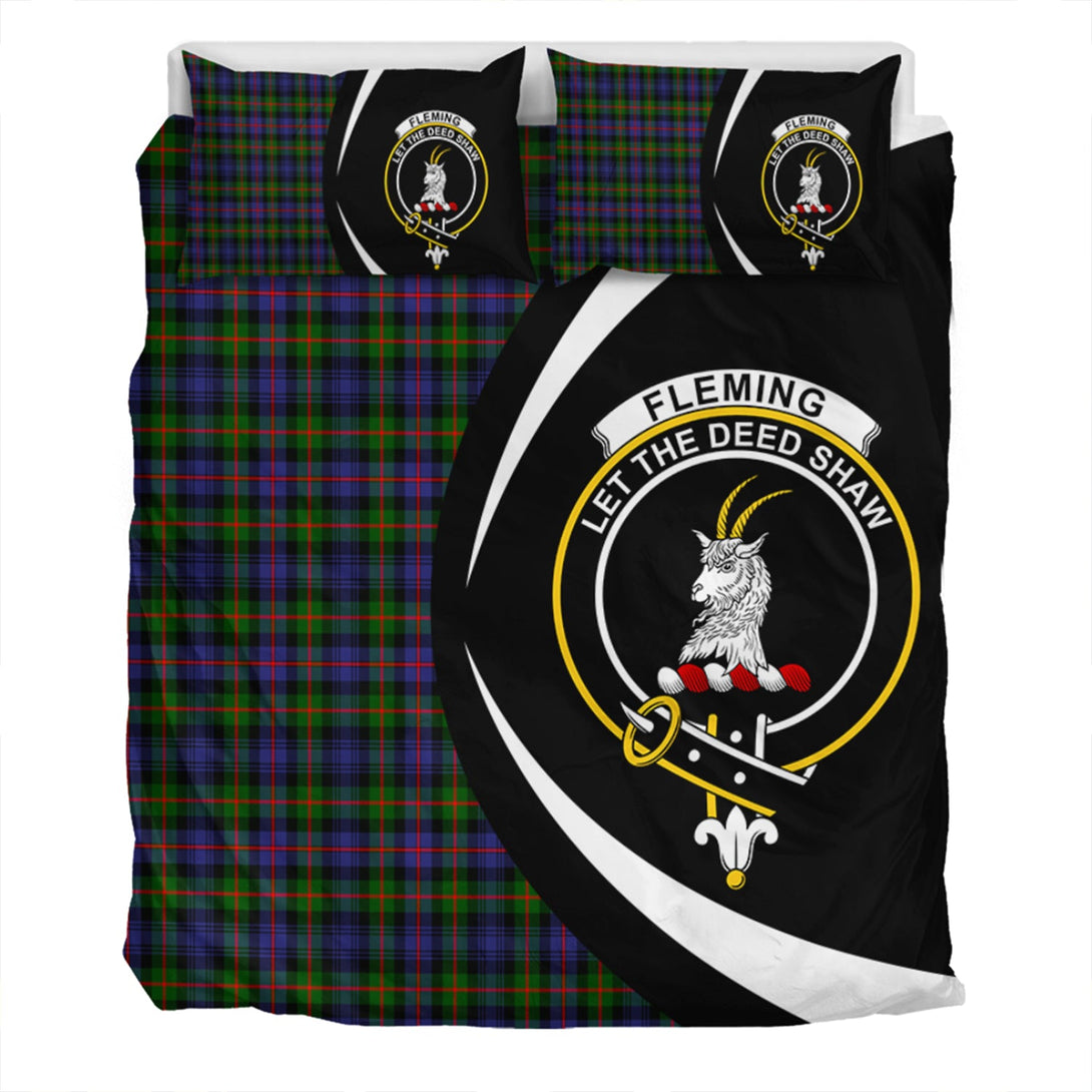 Fleming Clan Badge Tartan Bedding Set Circle Style