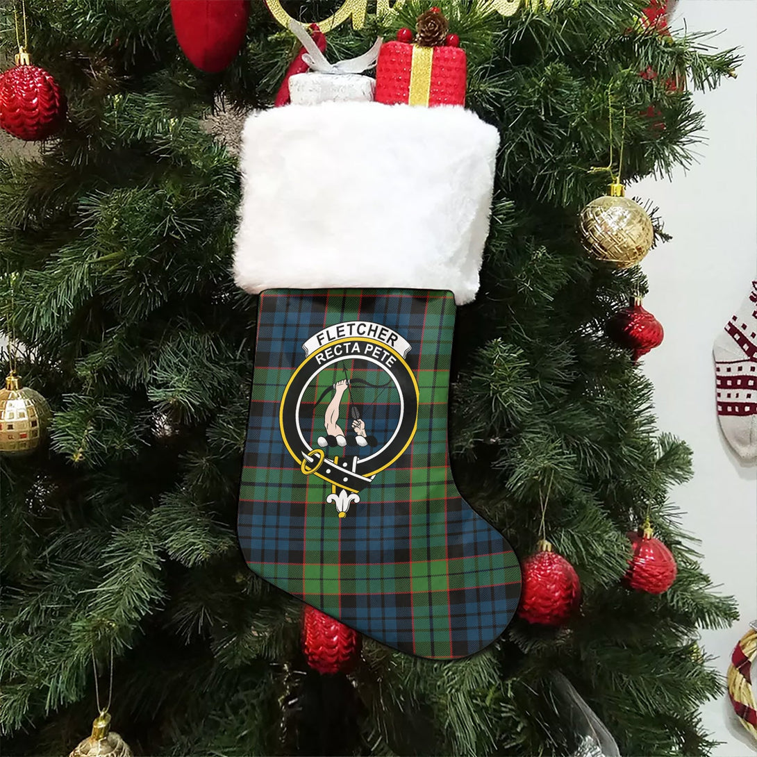 Fletcher Family Modern Clan Badge Tartan Christmas Stocking