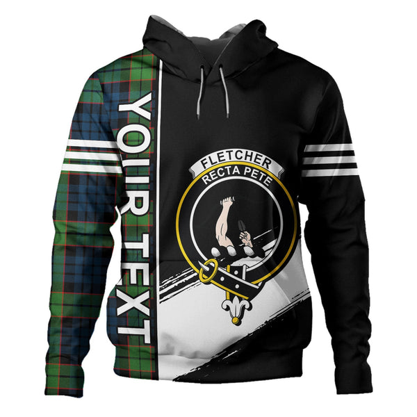 Fletcher Family Modern Clan Badge Tartan Hoodie Quarter Style Personalized