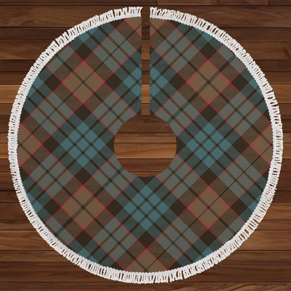 Fletcher Family Weathered Clan Badge Tartan Christmas Tree Skirt