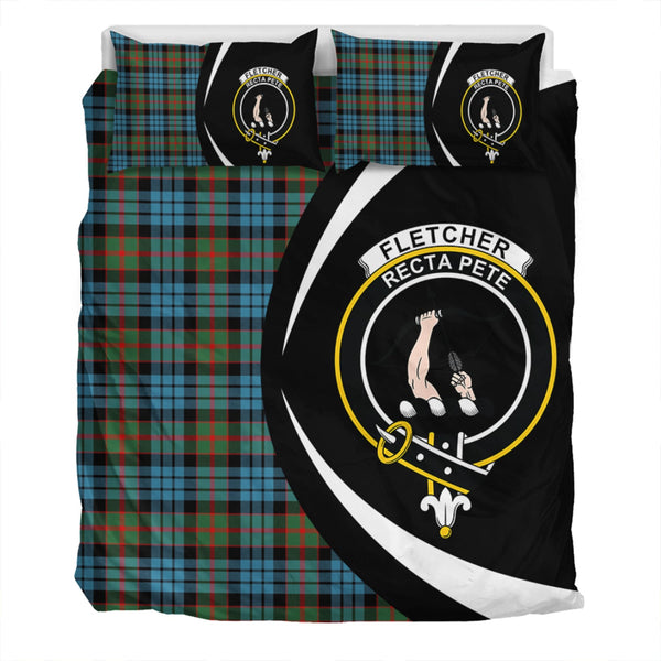 Fletcher of Dunans Clan Badge Tartan Bedding Set Circle Style