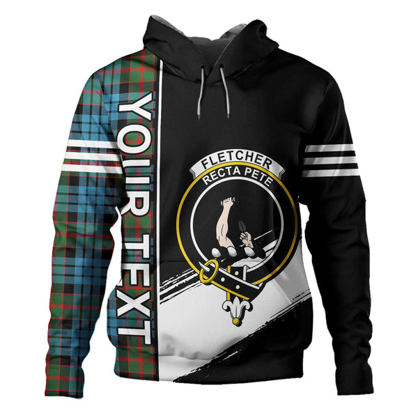 Fletcher of Dunans Clan Badge Tartan Hoodie Quarter Style Personalized