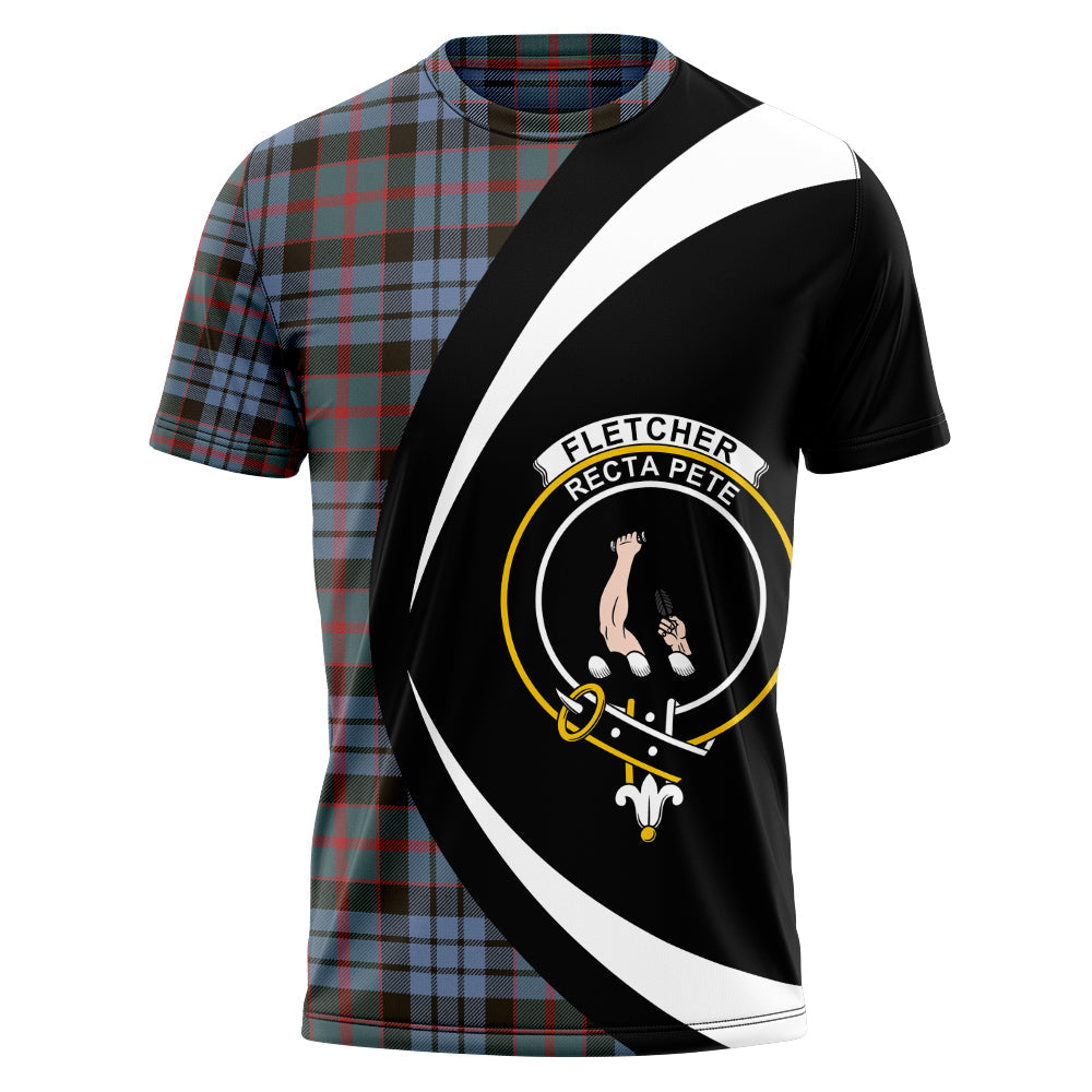 Fletcher of Dunans Weathered Clan Badge Tartan T-Shirt Circle Style Personalized