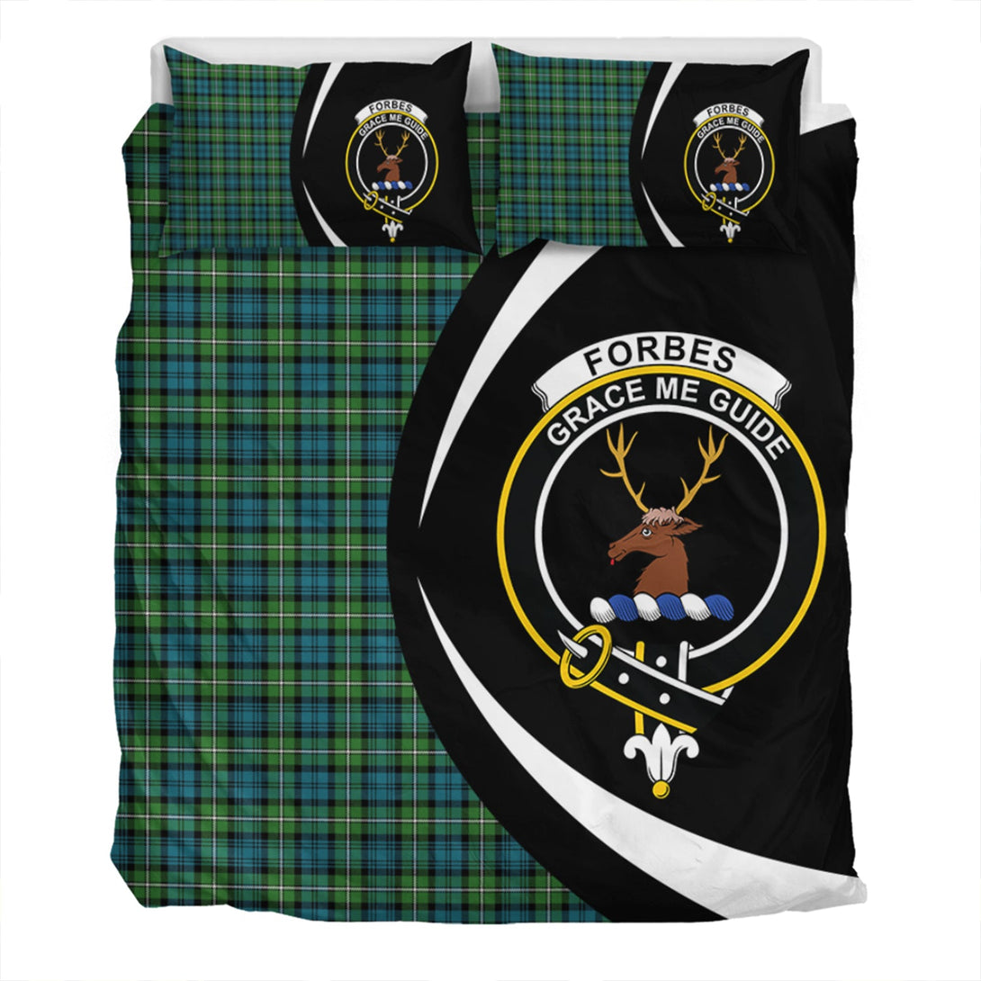 Forbes Ancient Clan Badge Tartan Bedding Set Circle Style