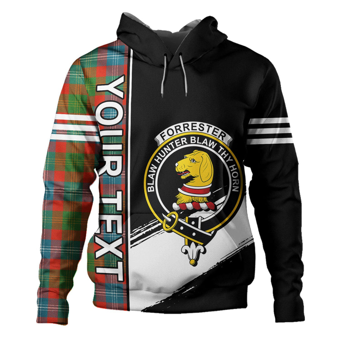 Forrester Ancient Clan Badge Tartan Hoodie Quarter Style Personalized