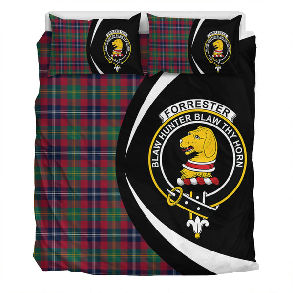 Forrester Modern Clan Badge Tartan Bedding Set Circle Style