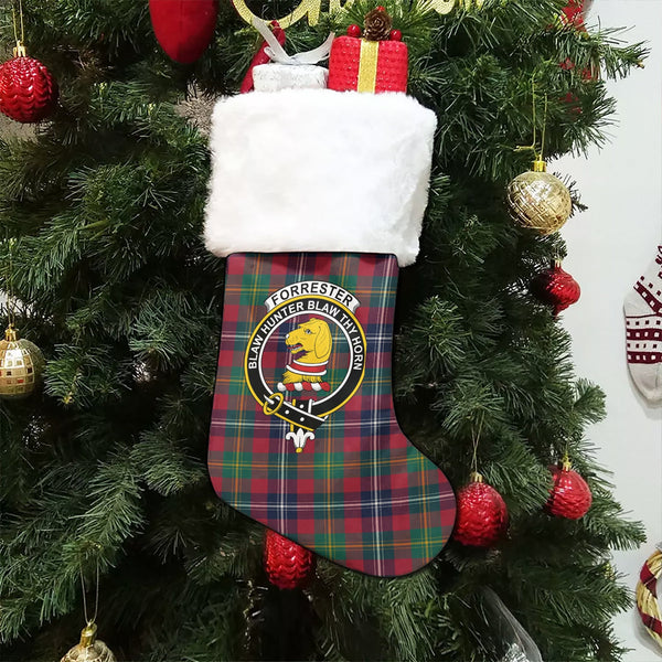 Forrester Modern Clan Badge Tartan Christmas Stocking